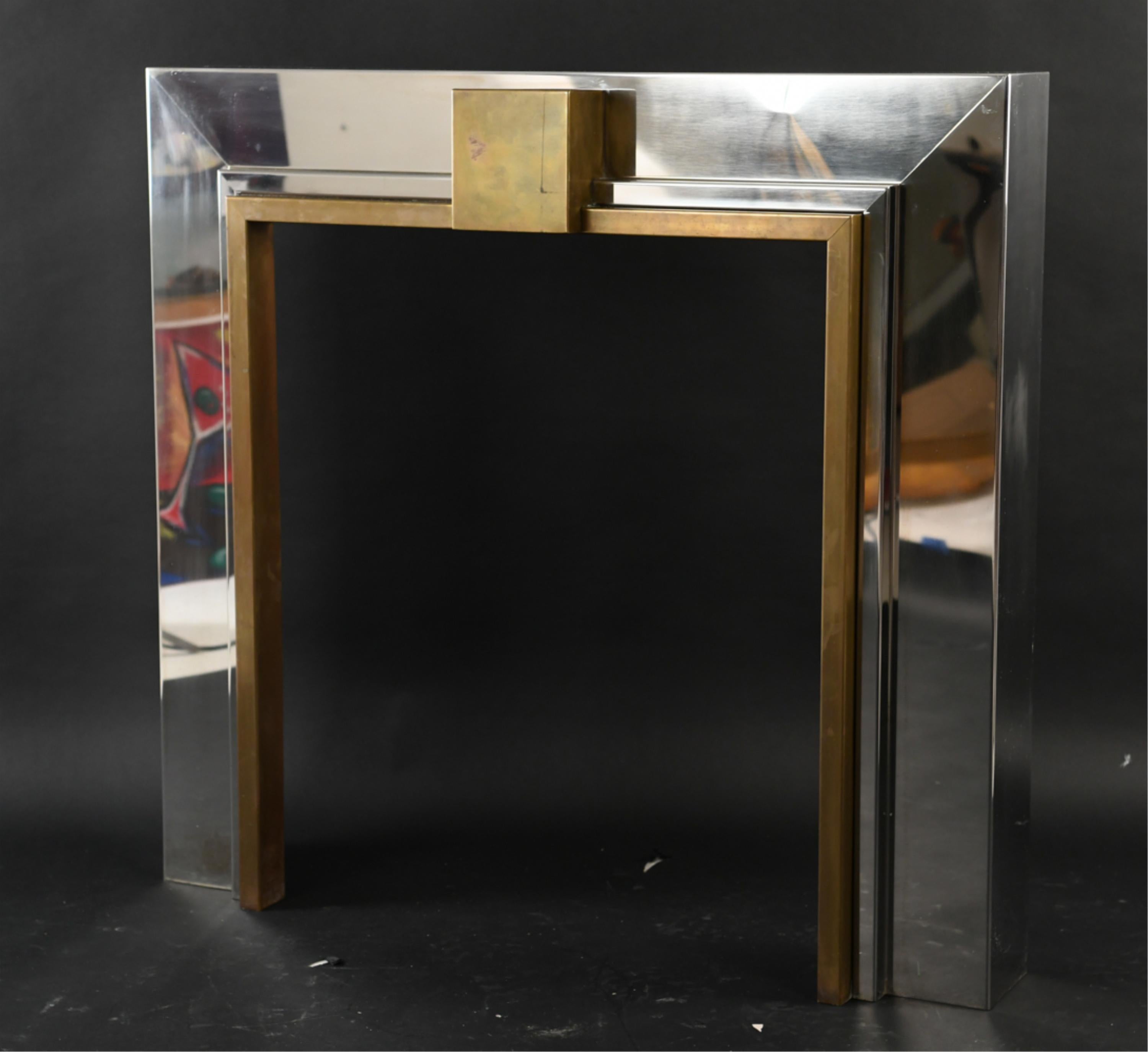 Jansen Fireplace Mantel Chrome and Brass, circa 1970 For Sale at 1stDibs
