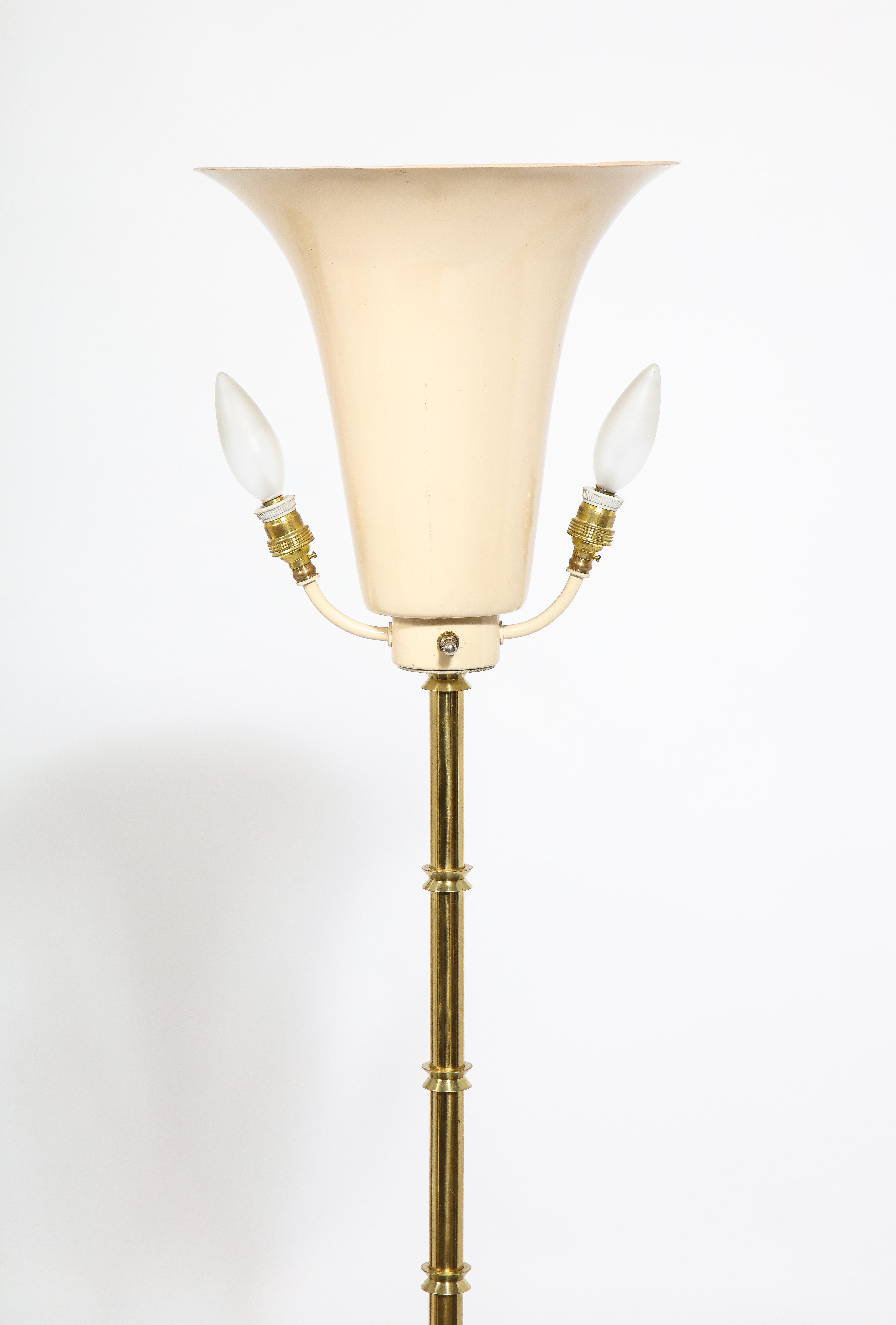 Jansen Brass Floor Lamp, France 1970's  For Sale 8