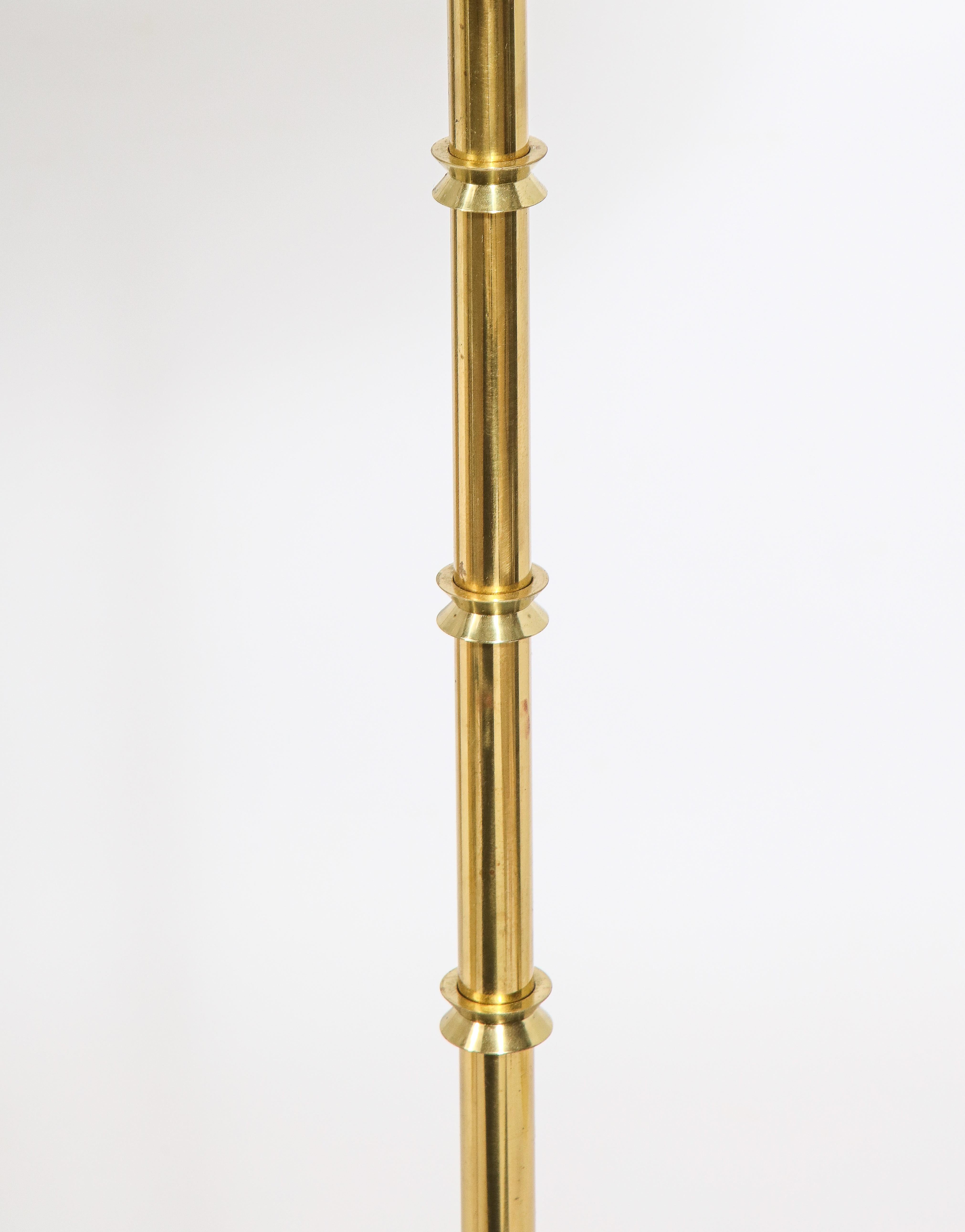 Mid-Century Modern Jansen Brass Floor Lamp, France 1970's  For Sale