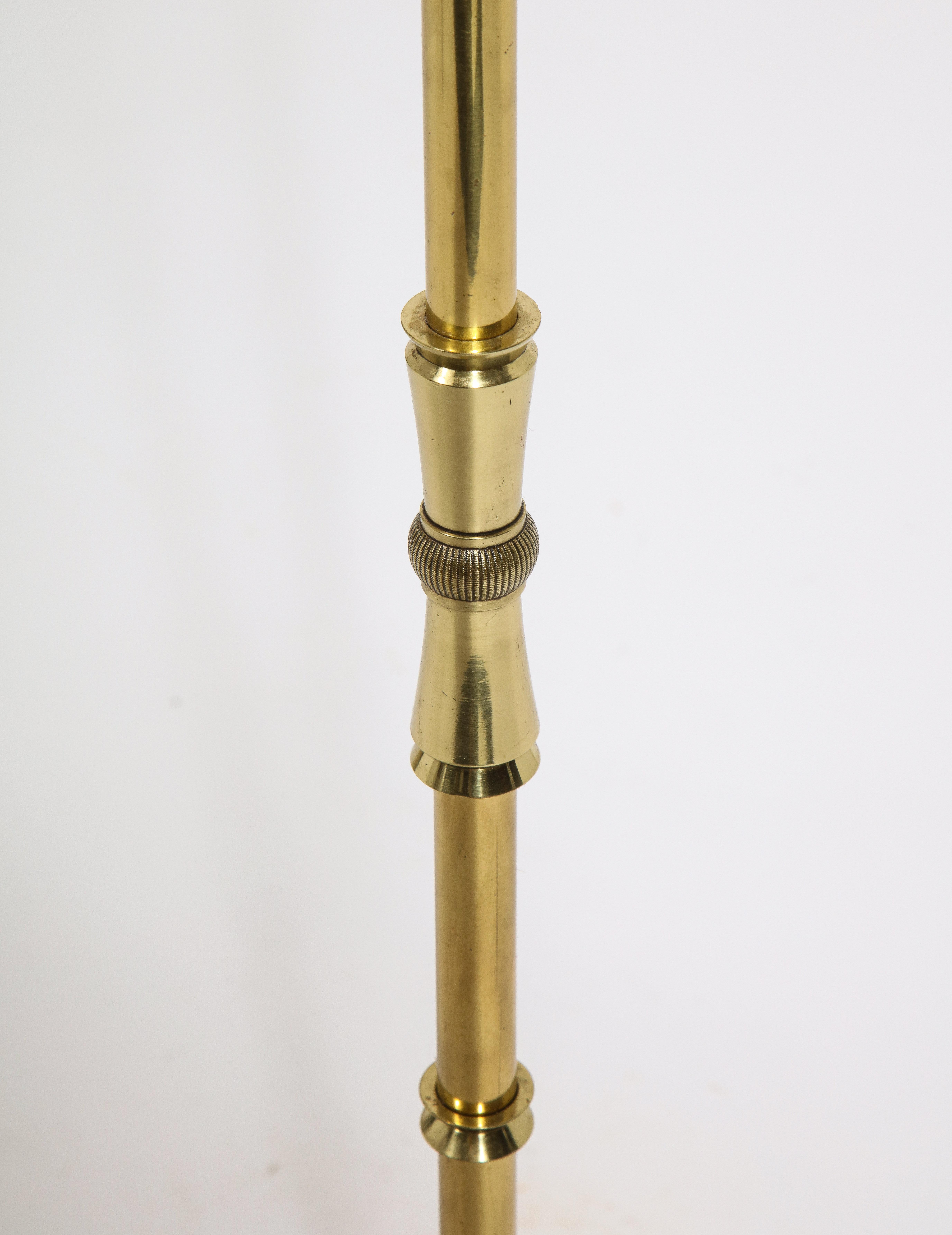 Jansen Brass Floor Lamp, France 1970's  In Good Condition For Sale In New York, NY