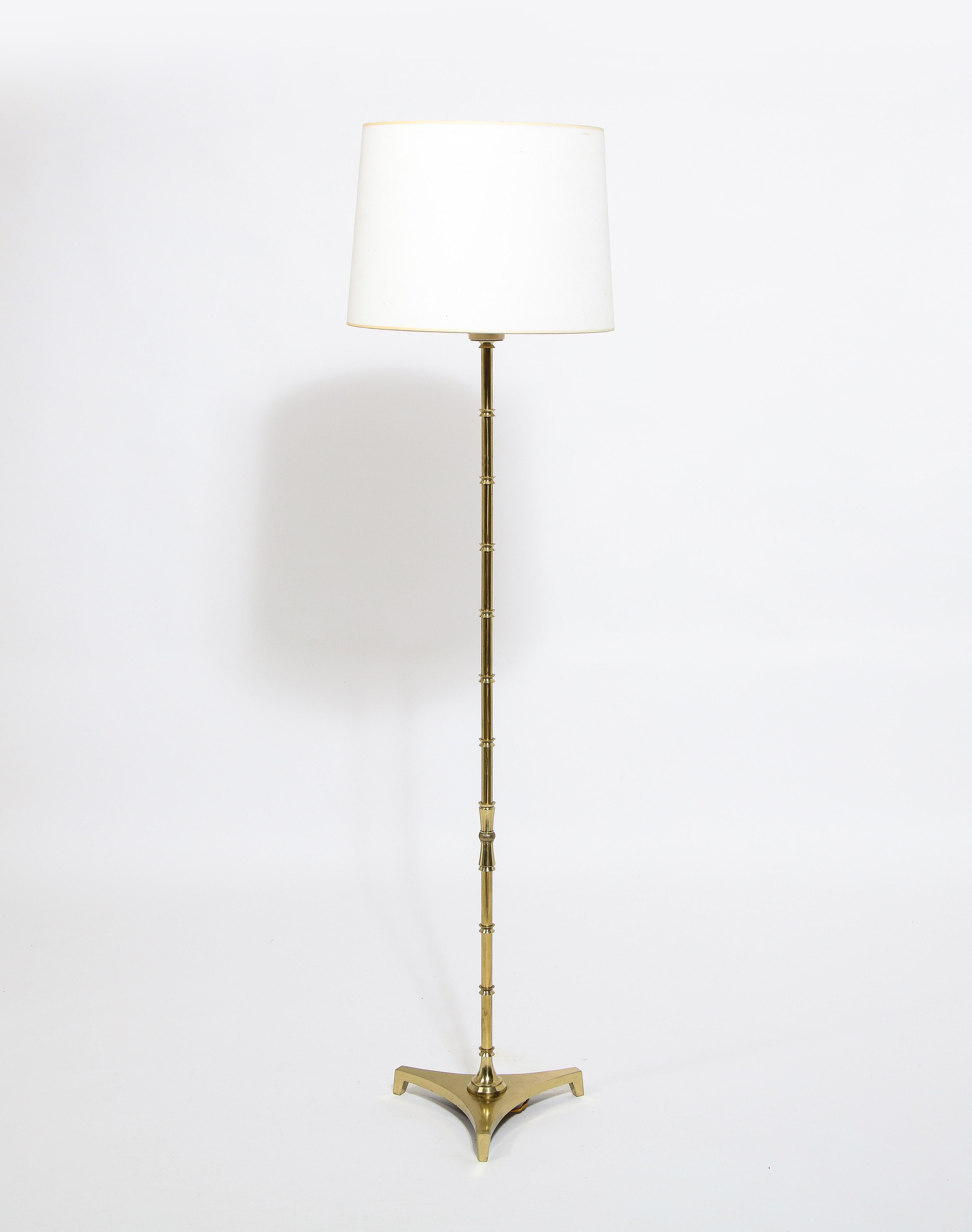 Jansen Brass Floor Lamp, France 1970's  For Sale 1