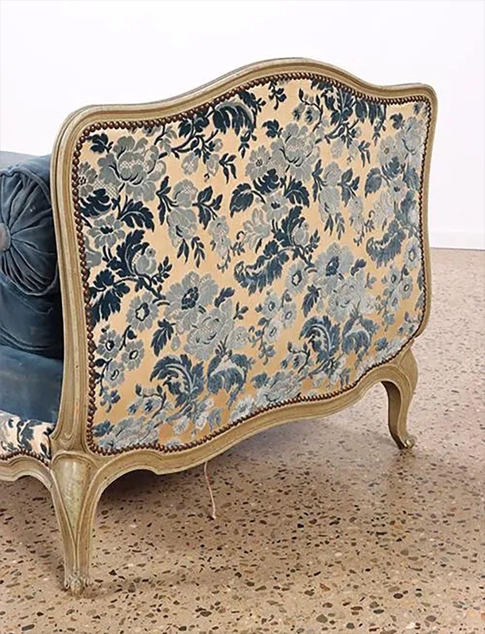 French Jansen Daybed, Distressed Paint Finish, Louis XV Style, Seating