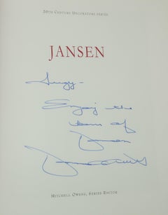 JANSEN Design Coffee Table Book Signed by Author, 2006