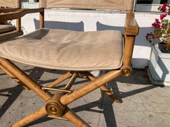 Jansen Director Chairs With Tan Leather and Bronze Details - a Pair