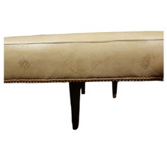 Jansen Embossed L Shape Leather Bench With Nailhead Detail