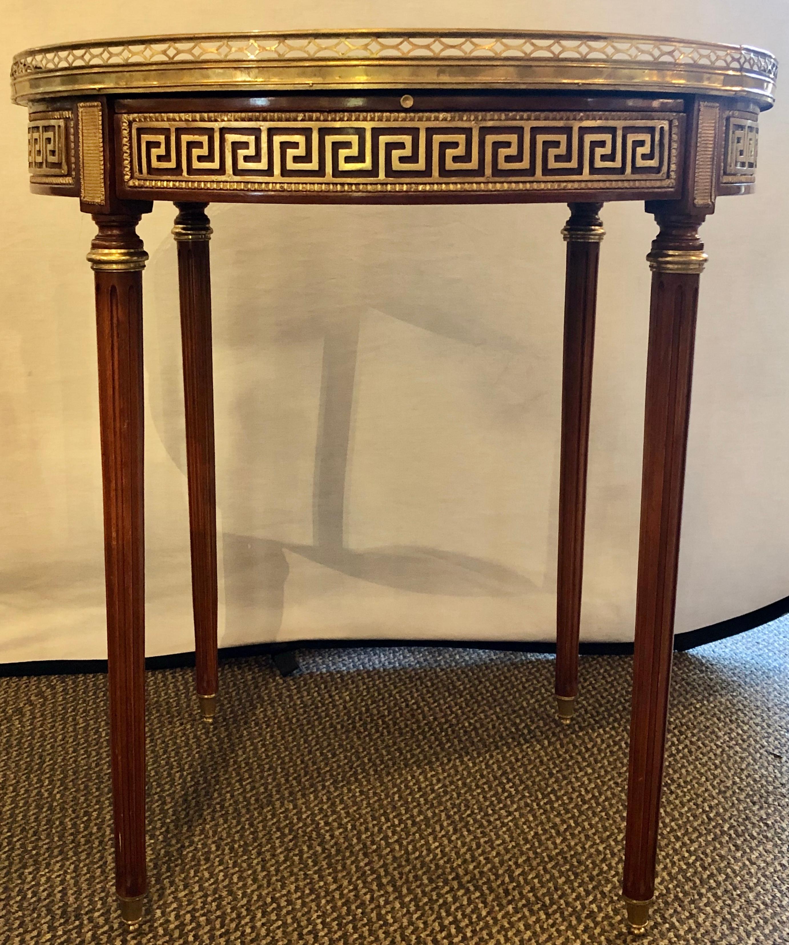 End, Side or Bouillotte Tables, Russian Neoclassical Greek Key Design 1