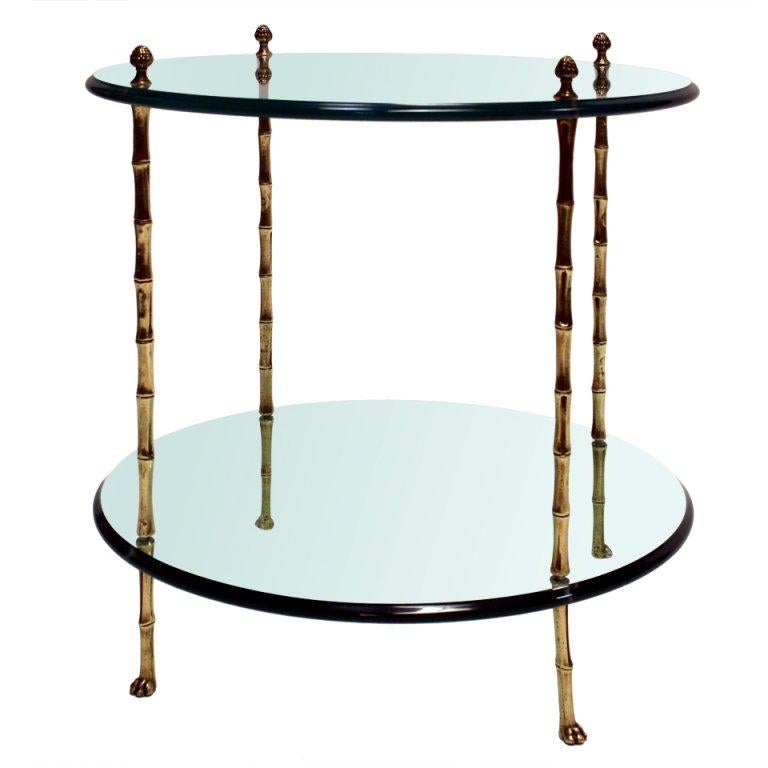 Jansen Faux Bamboo Side Table For Sale
