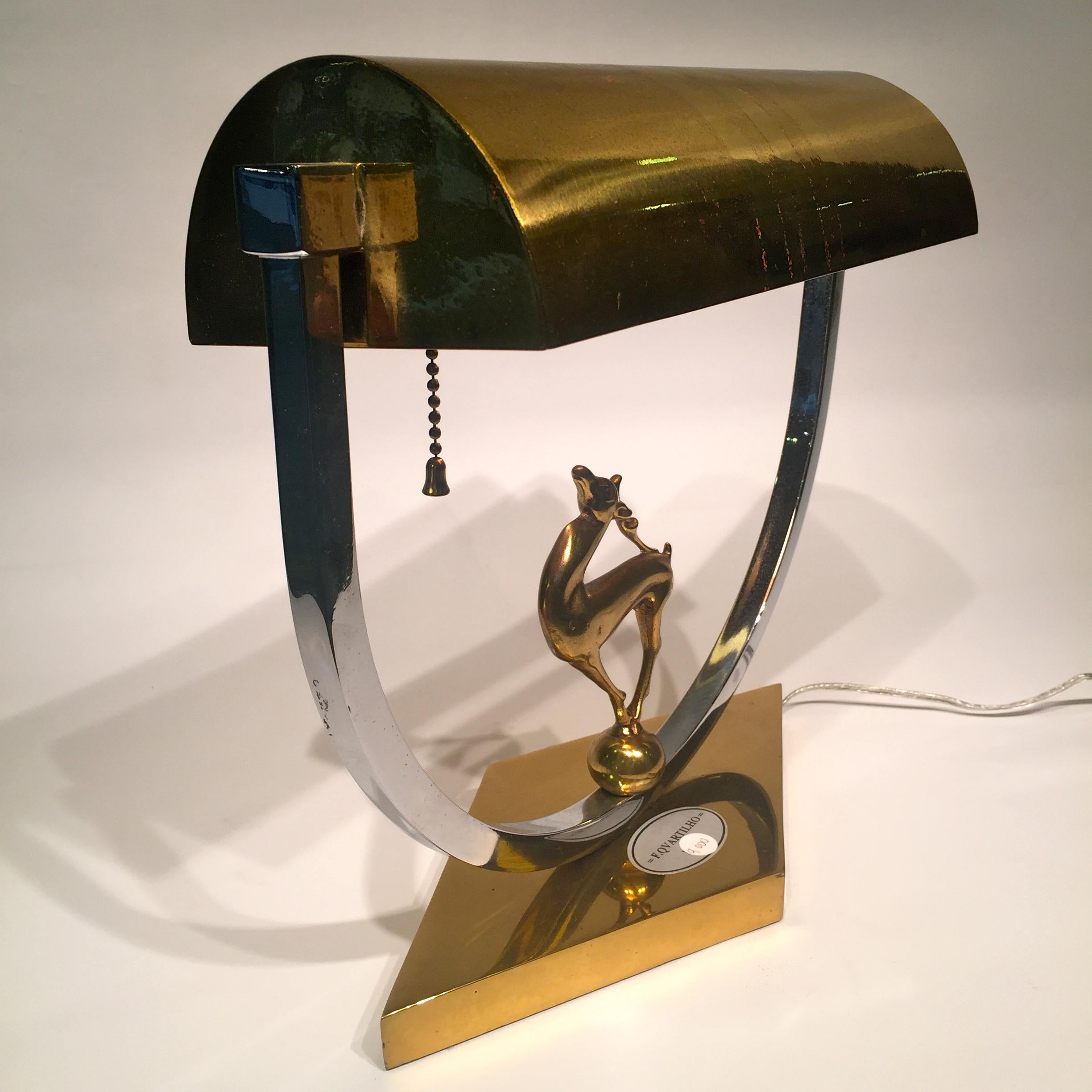 Art Deco Jansen, France, Bronze Art Déco 1930, Table Lamp For Sale