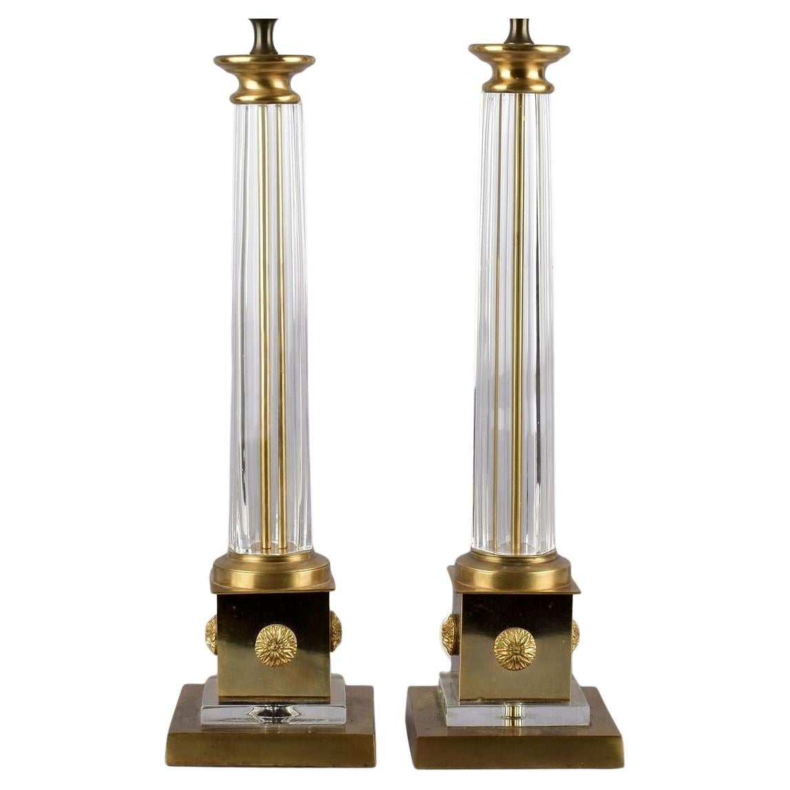 Paire de lampes de table néoclassiques françaises Jansen du milieu du siècle dernier en vente