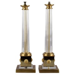 Paire de lampes de table néoclassiques françaises Jansen du milieu du siècle dernier