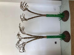 Jansen Gilt Bronze Palm Trees Life Size a Pair