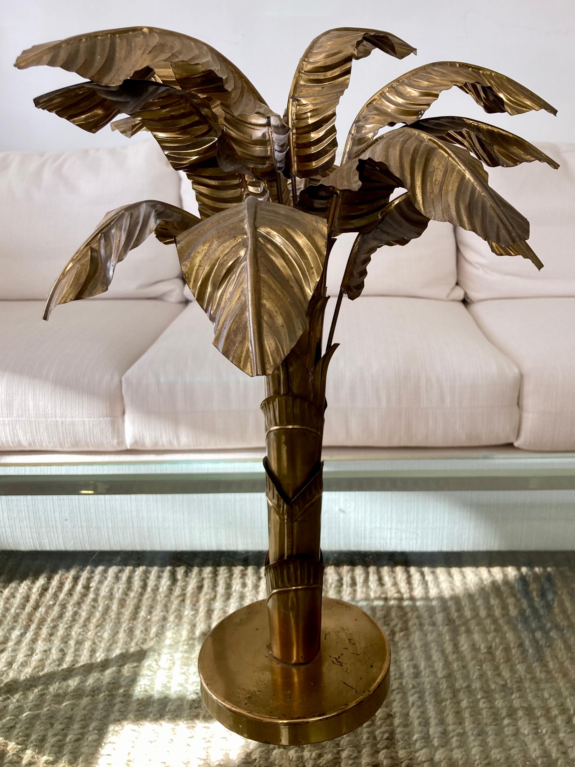 Jansen - Palmier en métal doré Bon état - En vente à Los Angeles, CA