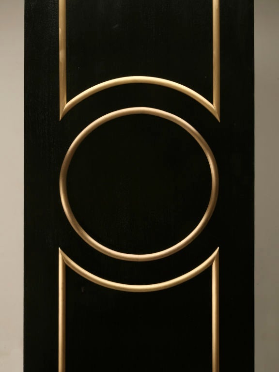 Empire Jansen Inspired Ebonized Mahogany Bookcase with Bronze Trim in Any Dimension