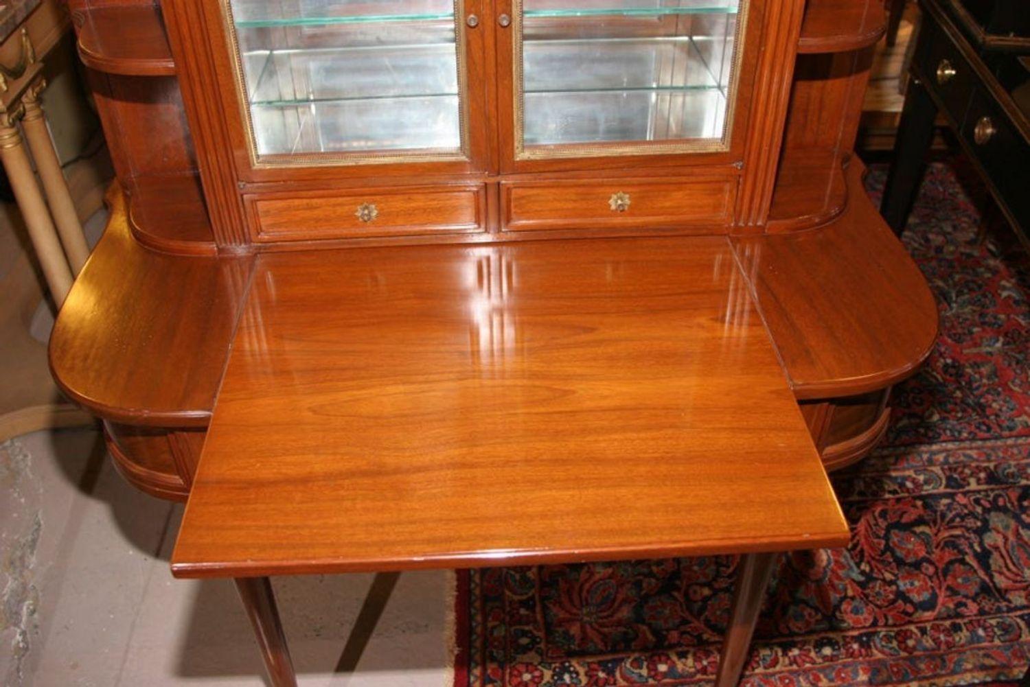 Jansen Mahogany Desk and Curio Cabinet 1