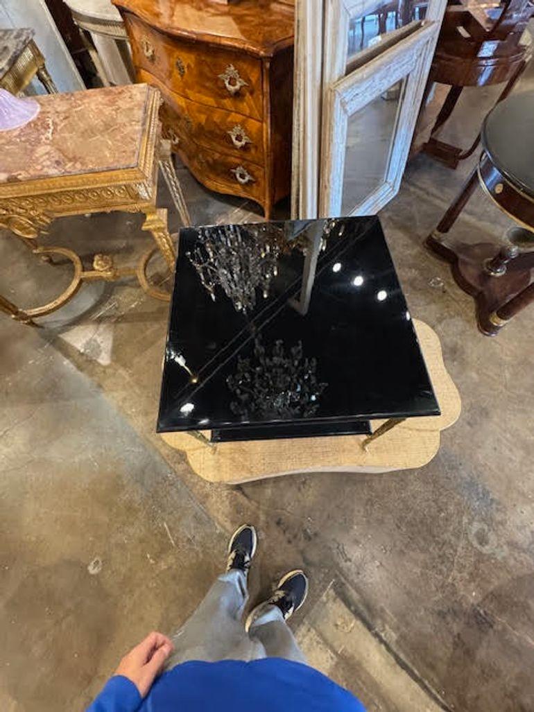 Table d'appoint Jansen Manner laquée noire en vente 2
