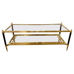 Table basse Jansen Manner en verre poli et laiton