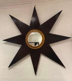 Jansen Mirror and Leather Console Set Crocodile Style