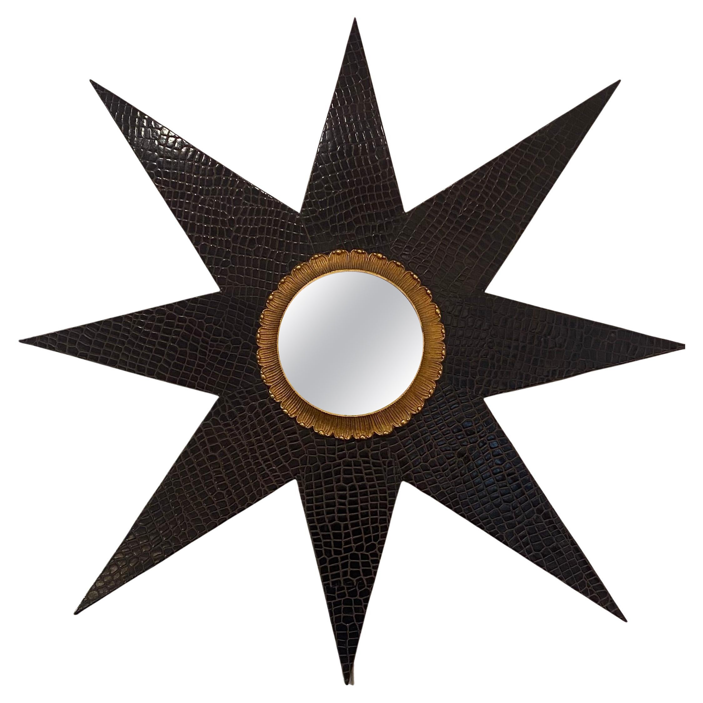 Konsolen-Spiegel und Leder im Krokodil-Stil von Jansen im Angebot