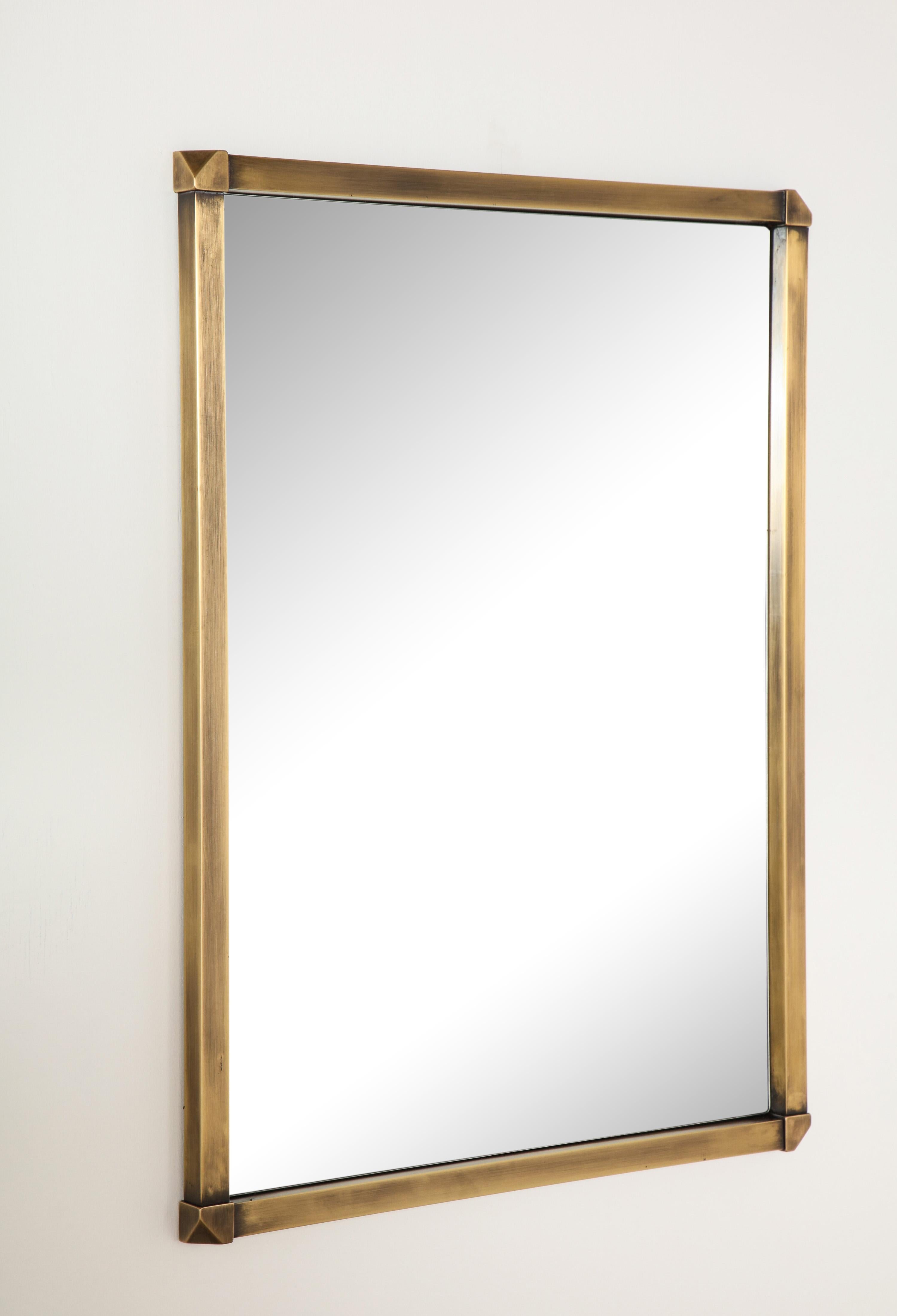 Mid-Century Modern Jansen Mirror in Brass For Sale