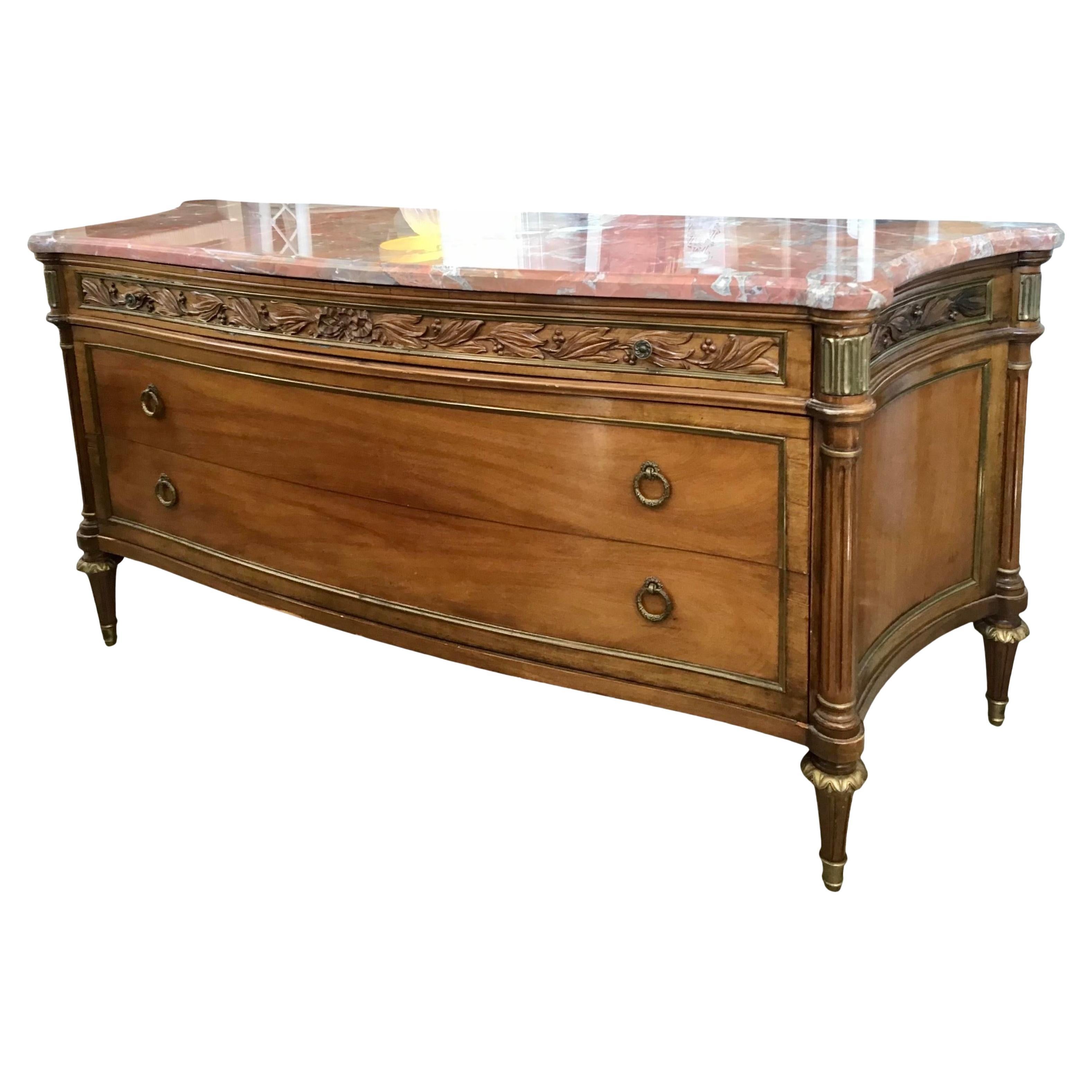 Jansen Moderne Large Commode with Marble Top For Sale