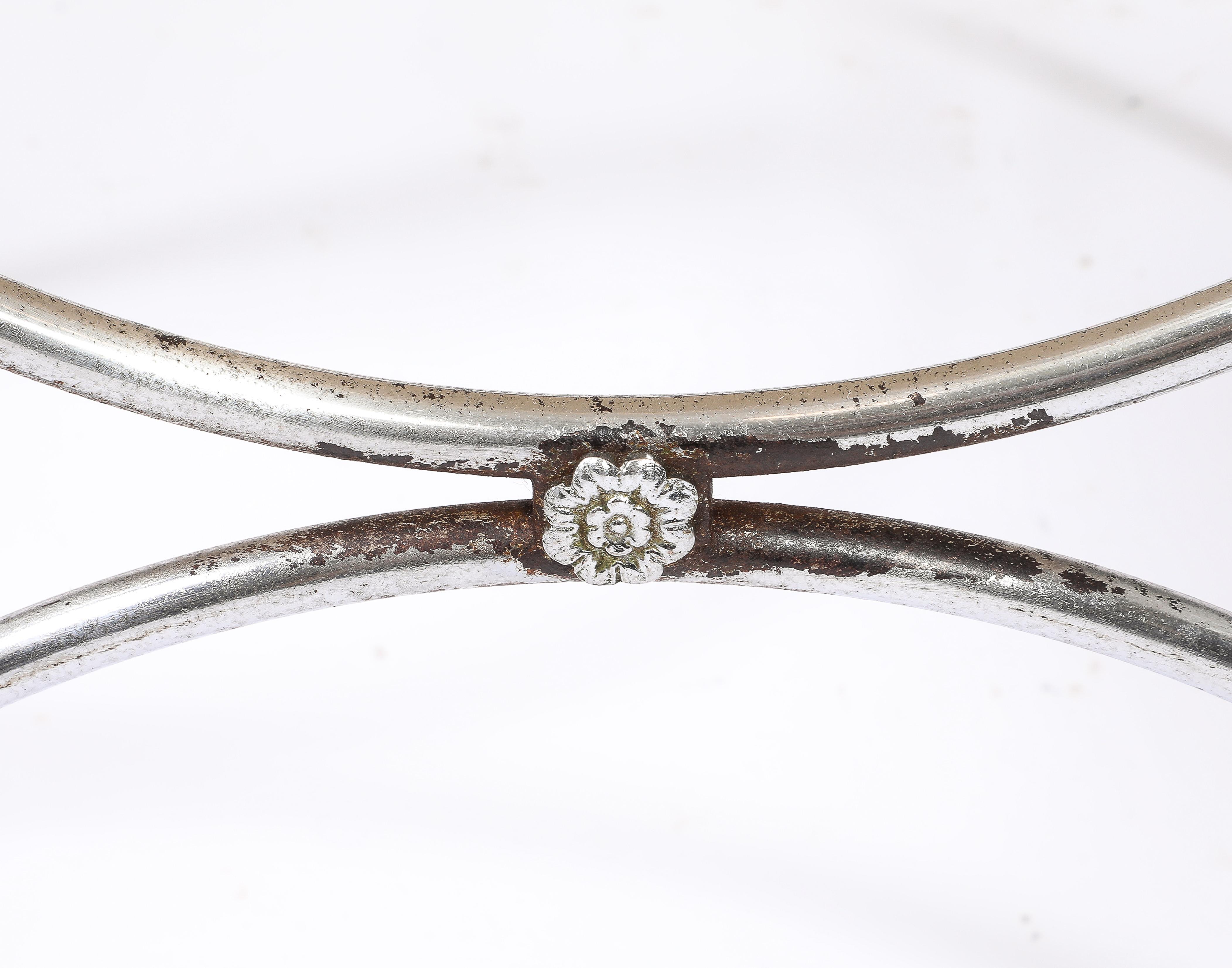 Mid-Century Modern Jansen Nickel Plated Swan Stool For Sale