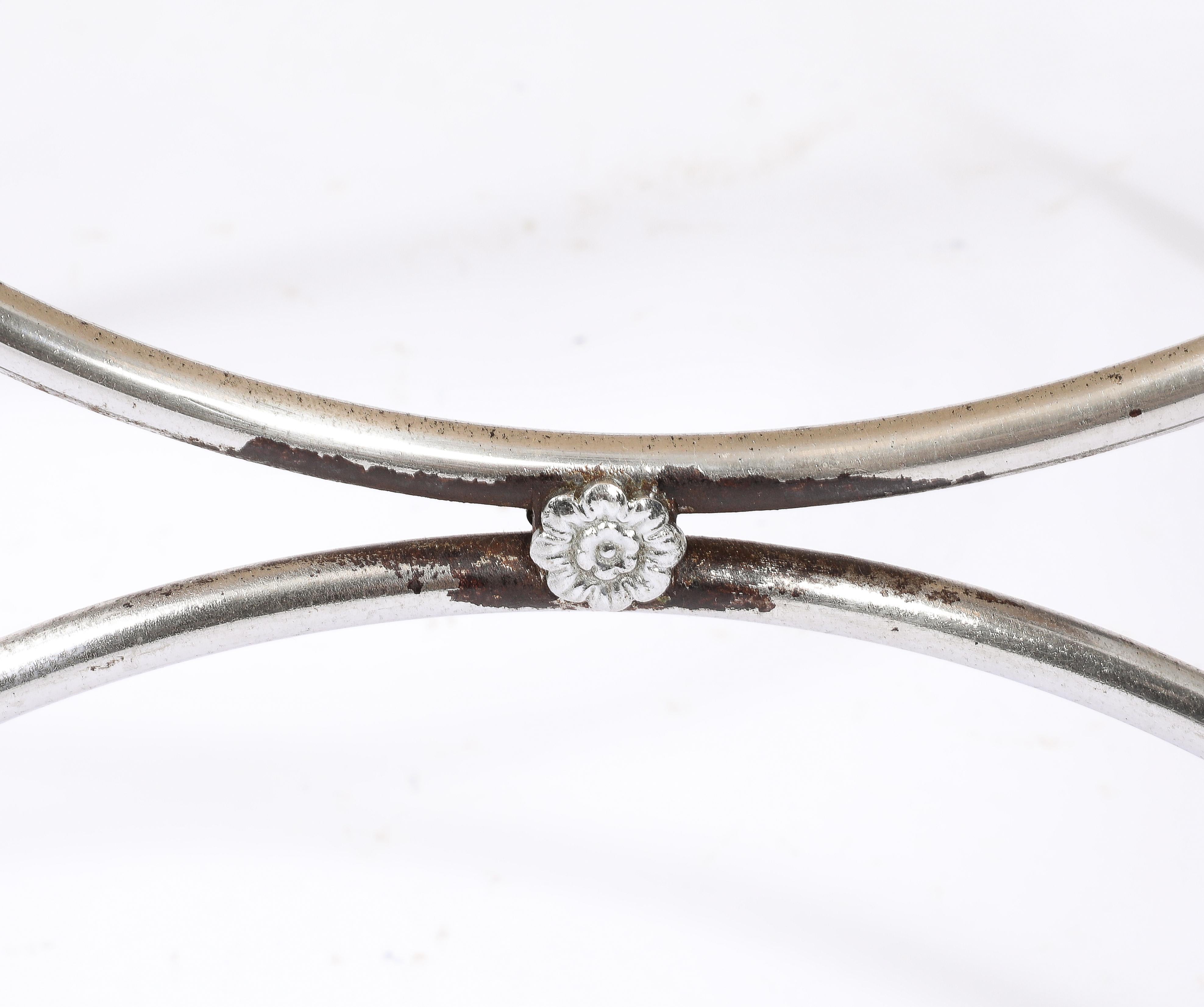 Jansen Nickel Plated Swan Stool For Sale 2