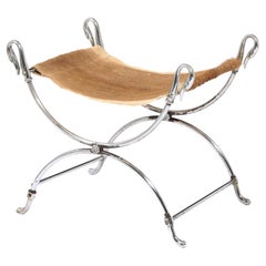 Jansen Nickel Plated Swan Stool