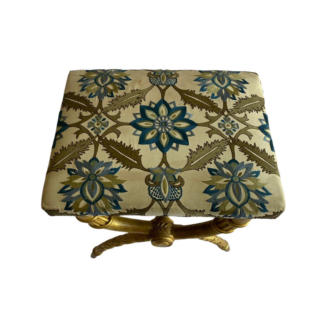 Neoclassical Jansen Paris Giltwood Bench For Sale