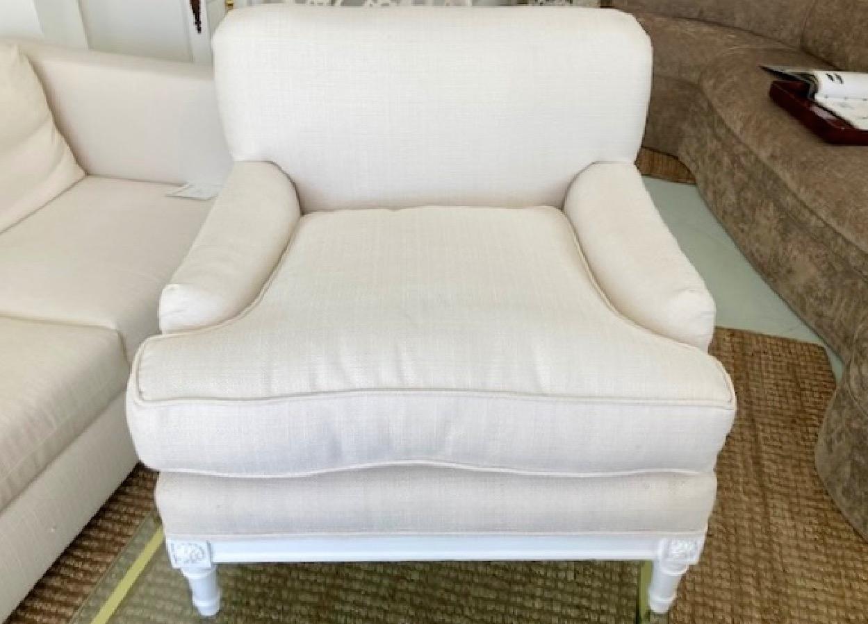 French Provincial Jansen Petit Club Chair With Todd Hase Upholstery For Sale