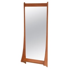 Jansen Spejle Danish Teak Wall Hall Mirror Shelf 1960s Denmark Mid Century