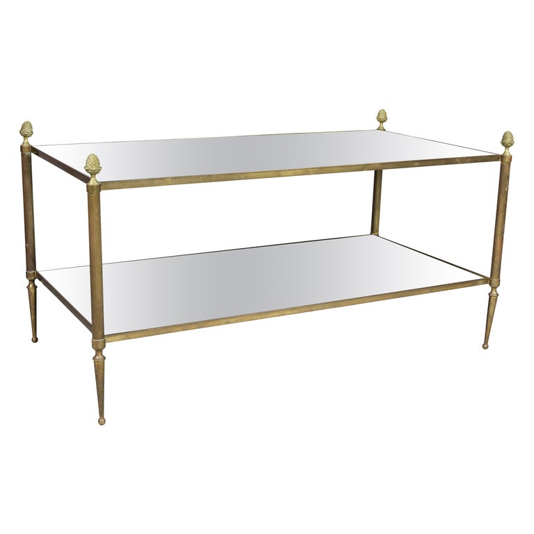 Jansen Style Brasirrored Coffee Table At 1stdibs Jansen Style Brasirrored Coffee, Mirrored Coffee Table Target