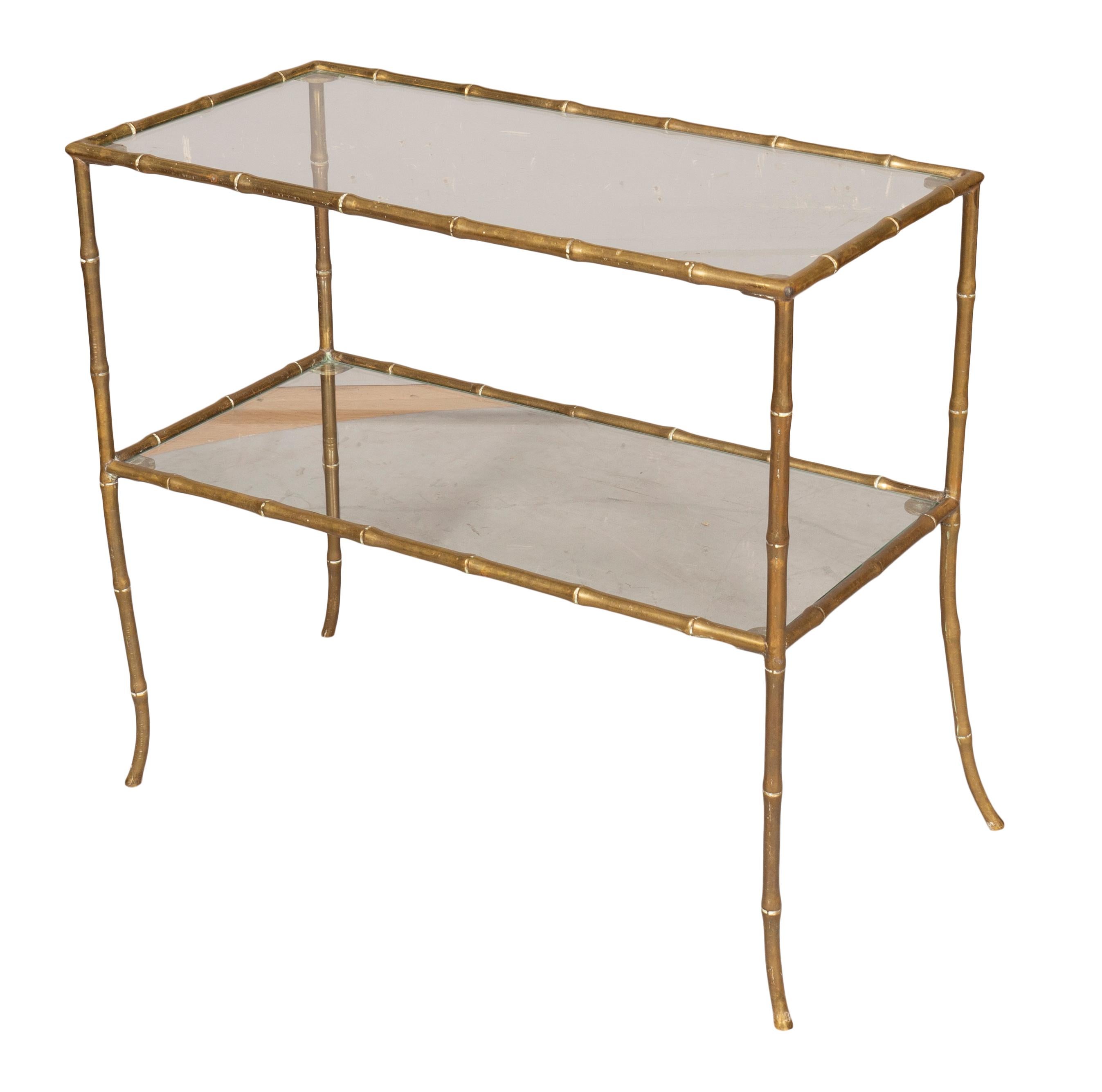 Jansen Style Brass Faux Bamboo Table 8