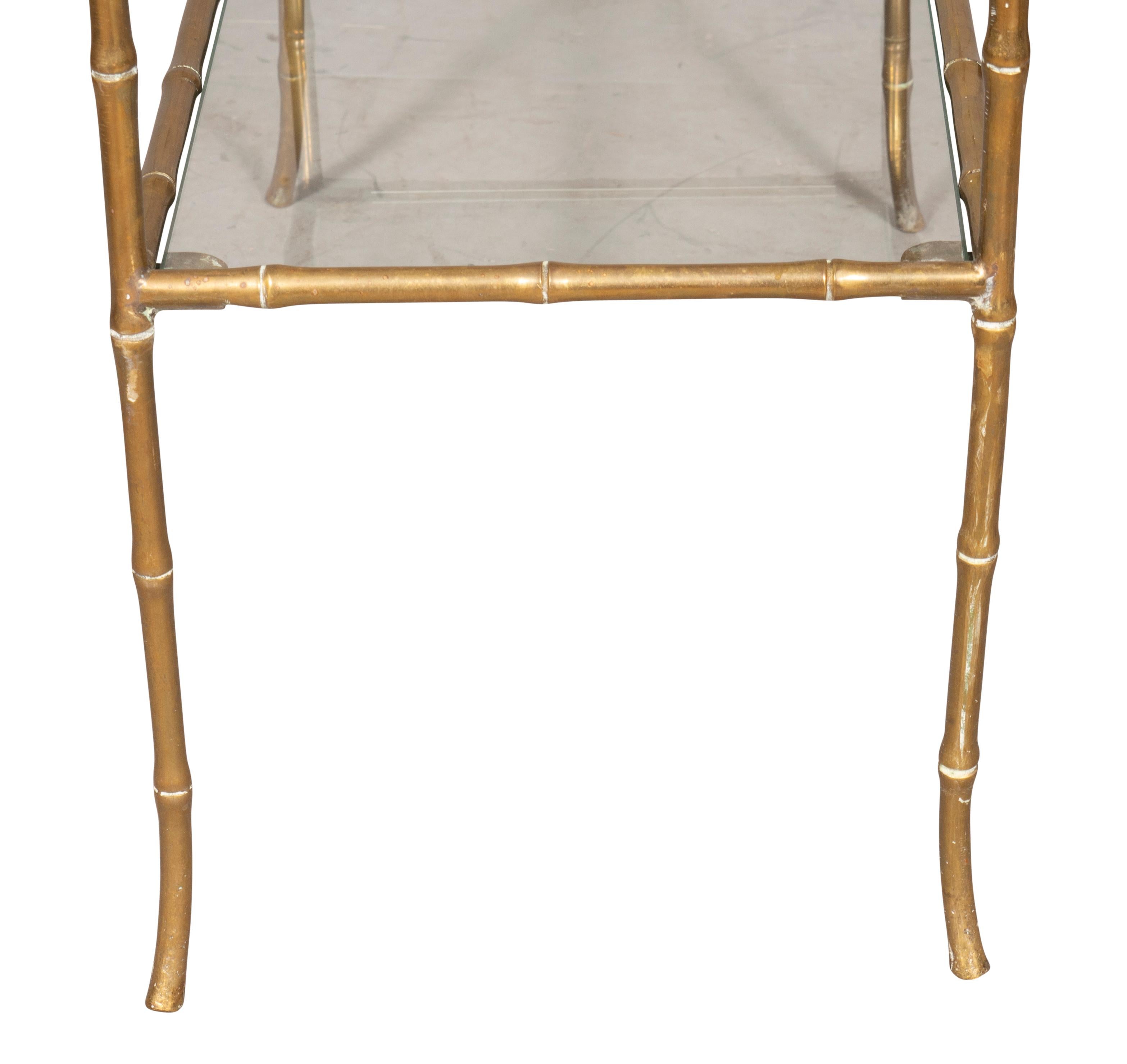 Jansen Style Brass Faux Bamboo Table 4