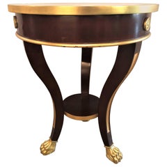 Jansen Style Claw Foot and Bronze Mounted Marble-Top Circular End Side Table