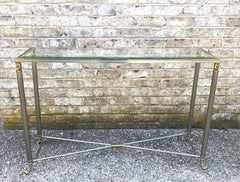Jansen Style Console Table in Steel and Brass