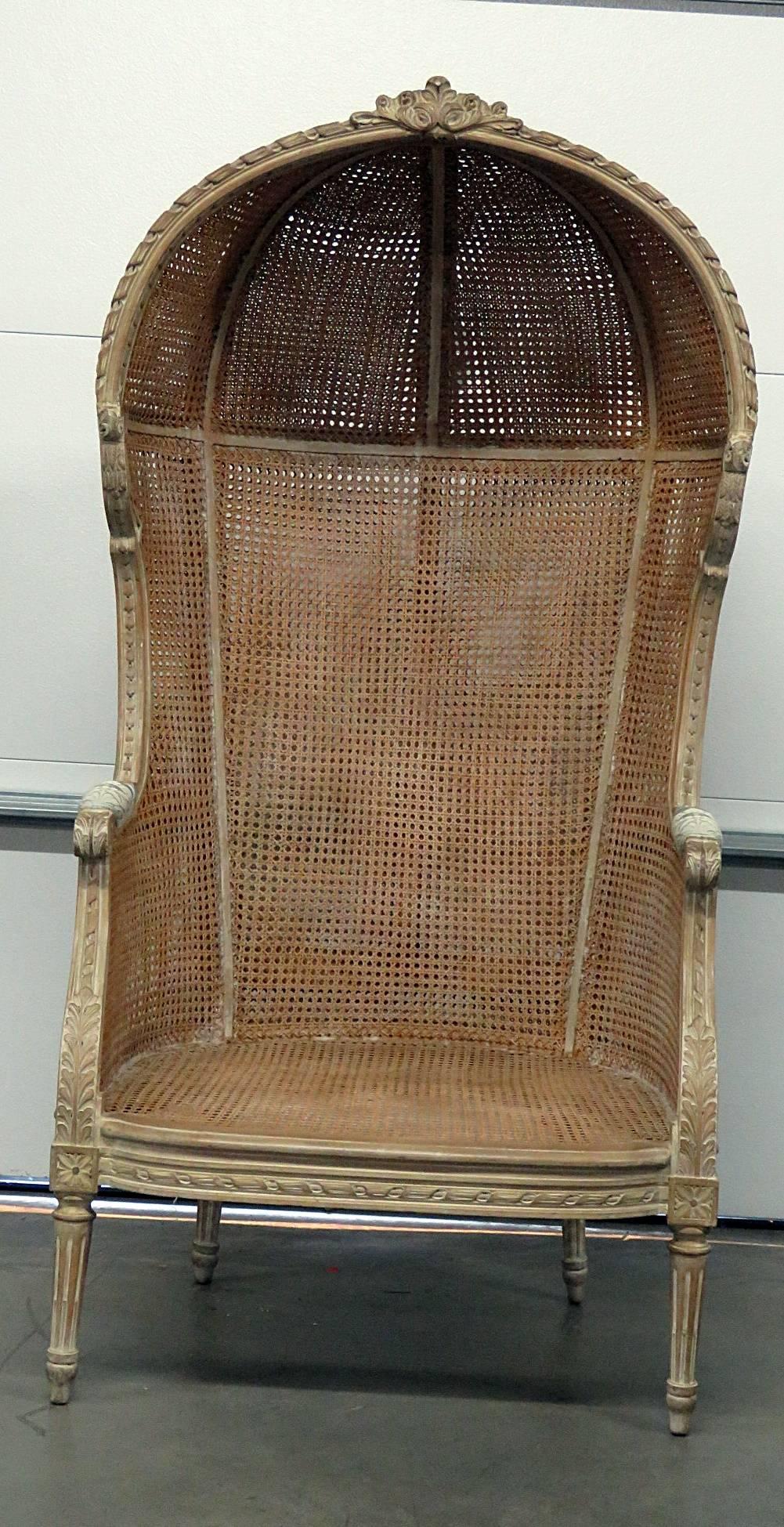 Jansen Style Distressed Porter Chair In Good Condition In Swedesboro, NJ