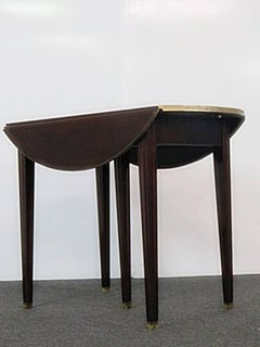 Maison Jansen Brass Ormolu Mounted Style Drop Leaf Breakfast Dining Table