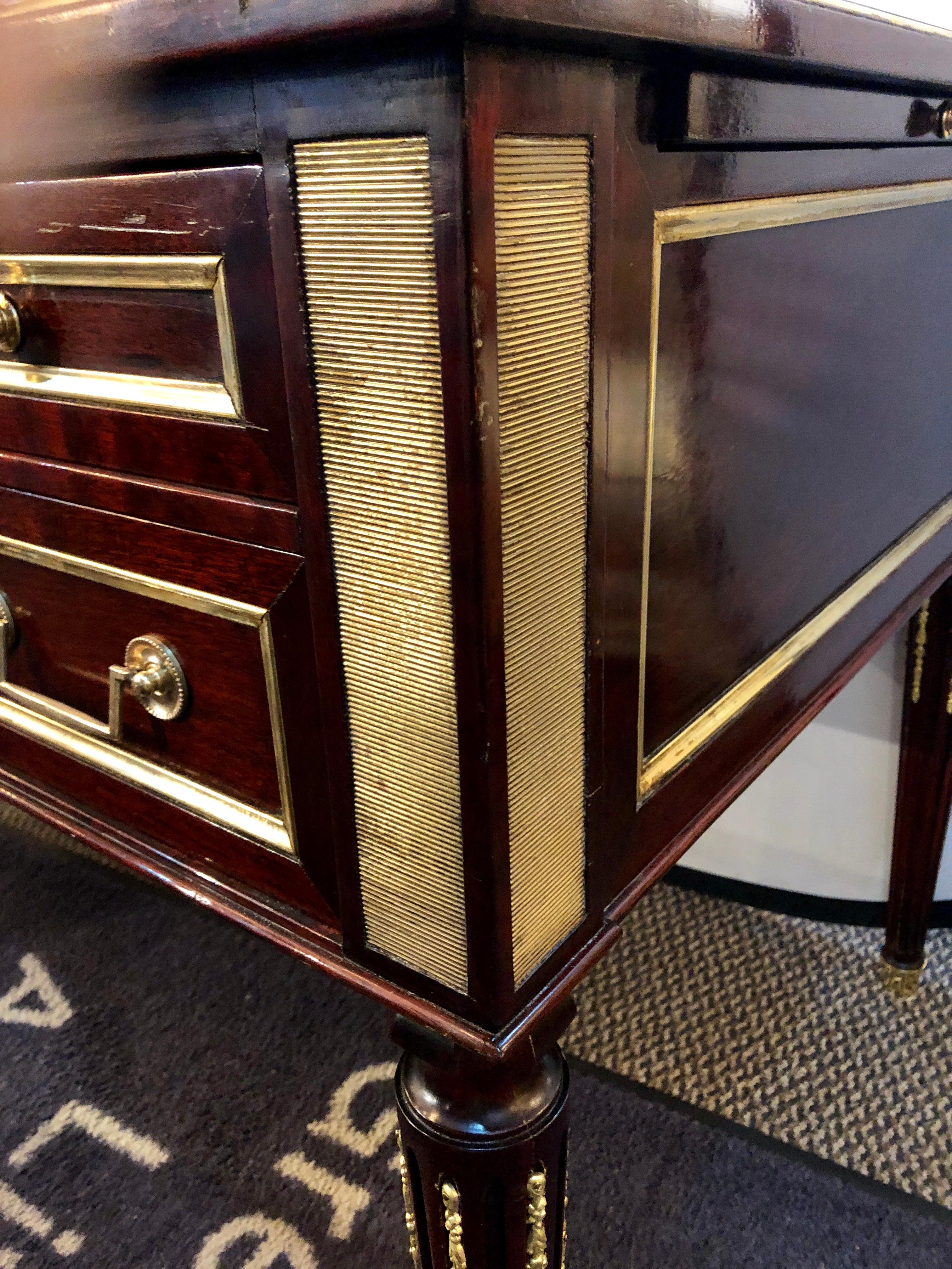 Jansen Style Fully Refinished Louis XVI Fashioned Bronze-Mounted Desk 5