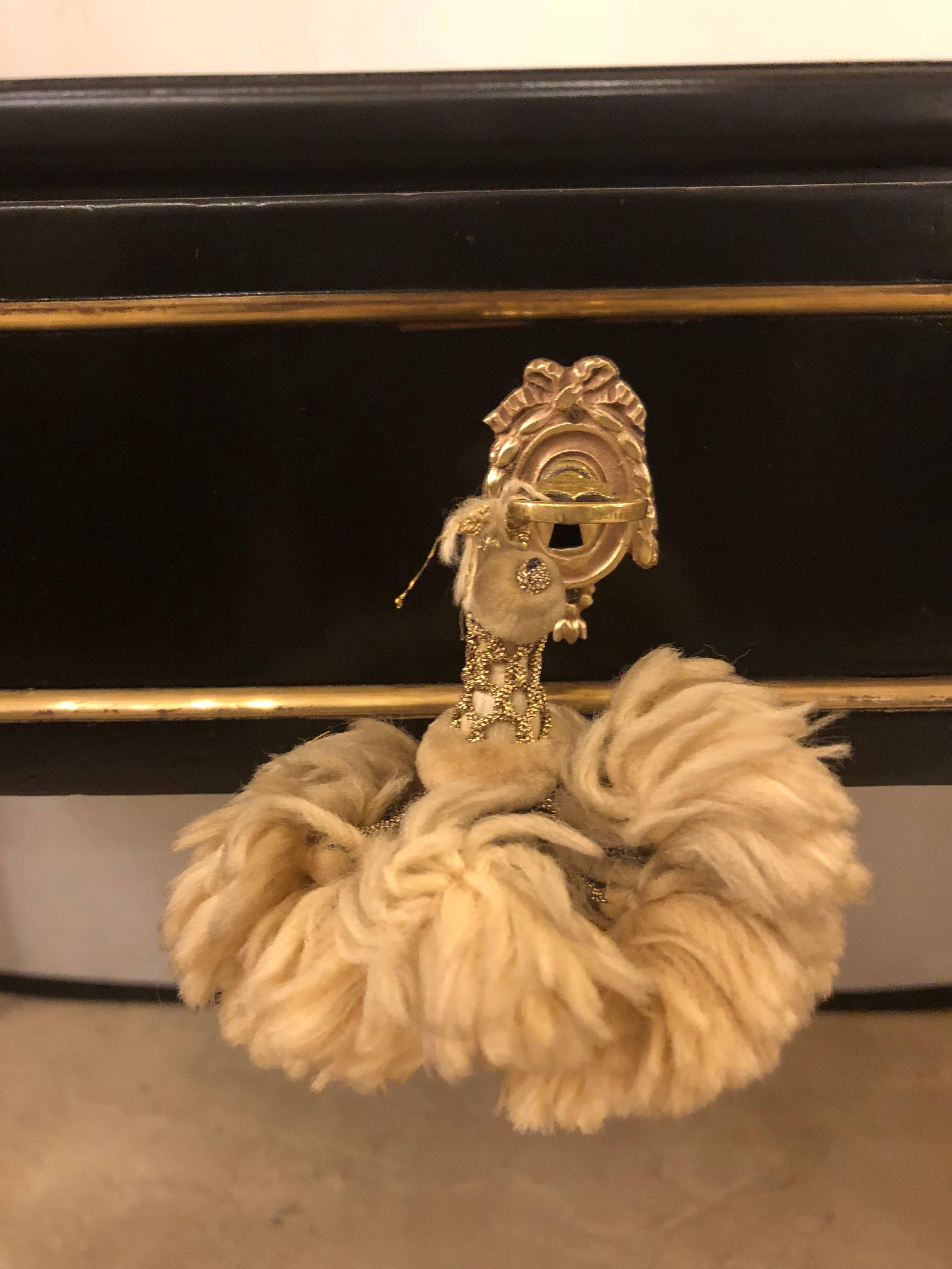 Jansen Style Hollywood Regency Bronze Mounted Ebony Desk in Louis XVI Fashion 11