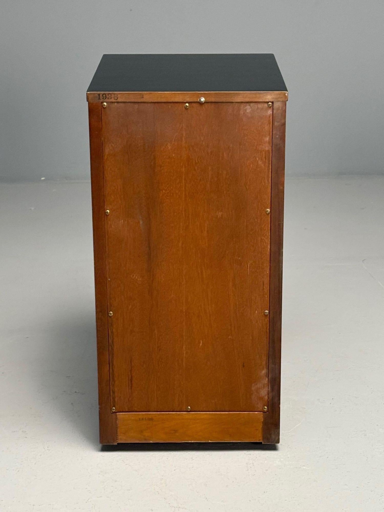 Jansen Style, Hollywood Regency, Nightstands, Ebony Finish, Bronze, 1940s For Sale 7