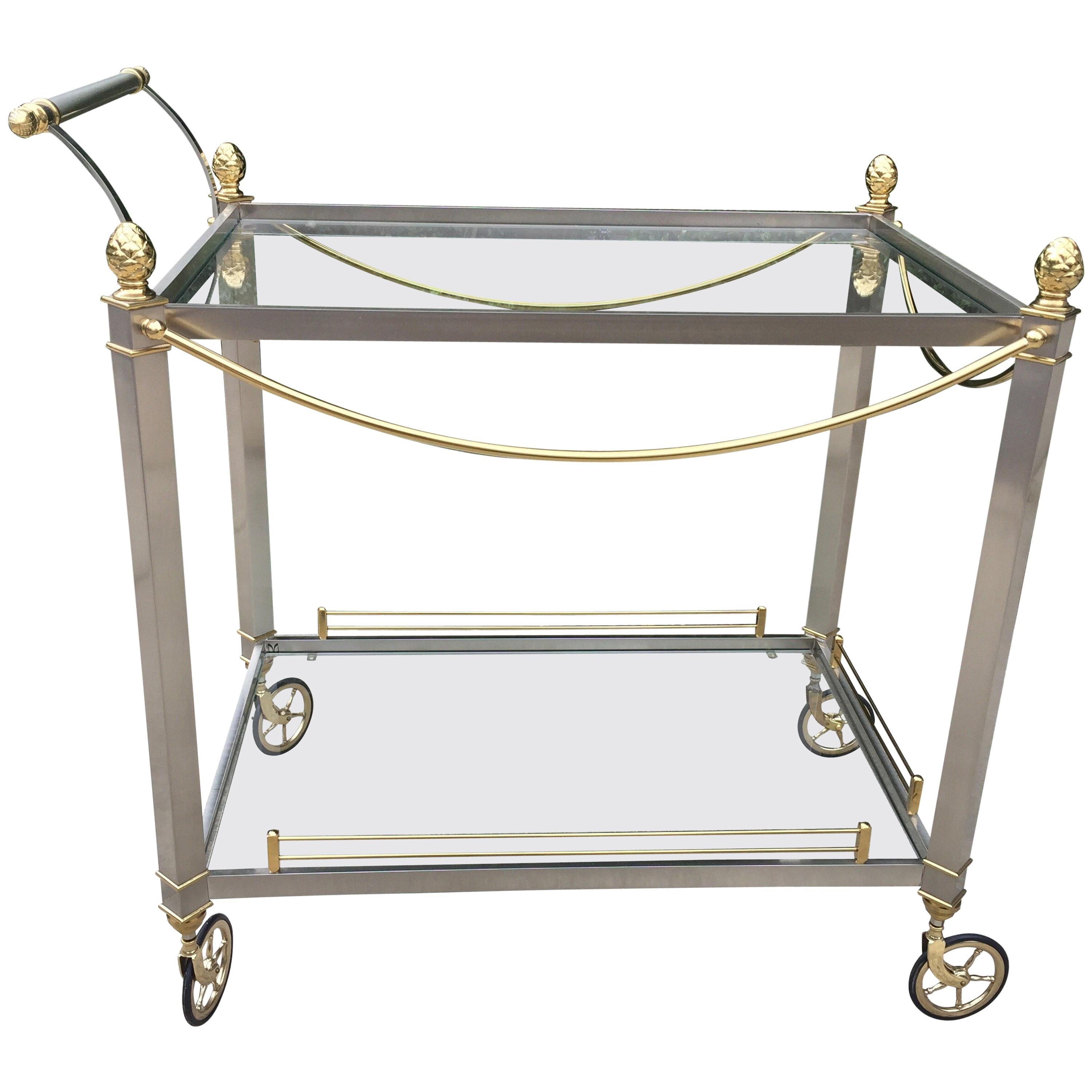 Jansen Style Italian Mixed Metal Bar/Tea Cart