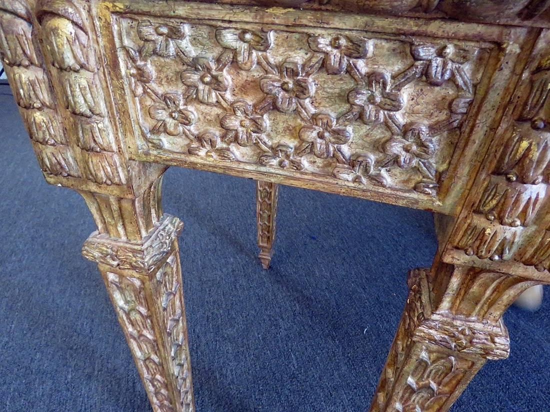 Jansen Style Marble-Top Console Table In Good Condition In Swedesboro, NJ