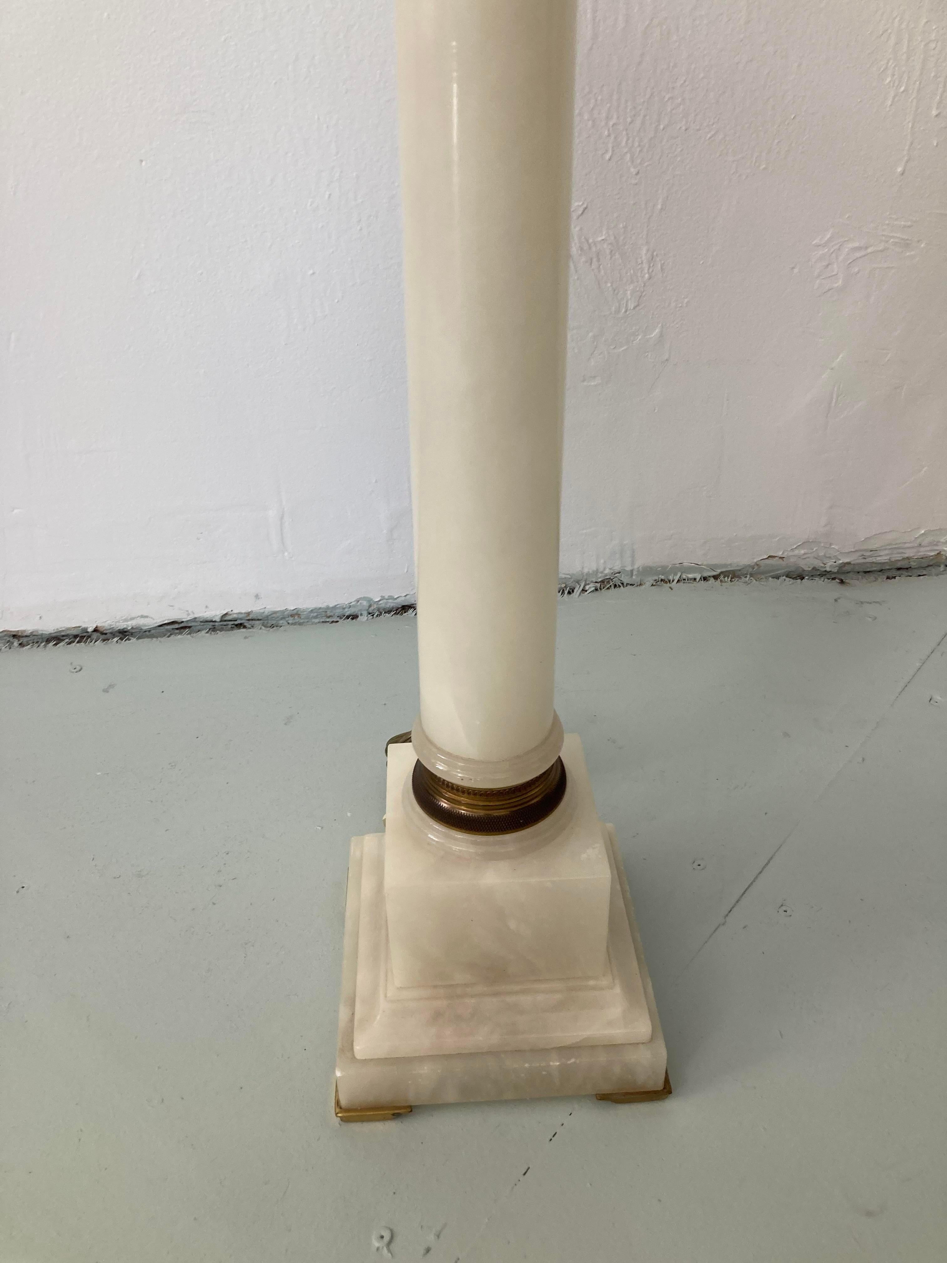 Jansen Style Marlboro Onyx Column Lamp For Sale 1