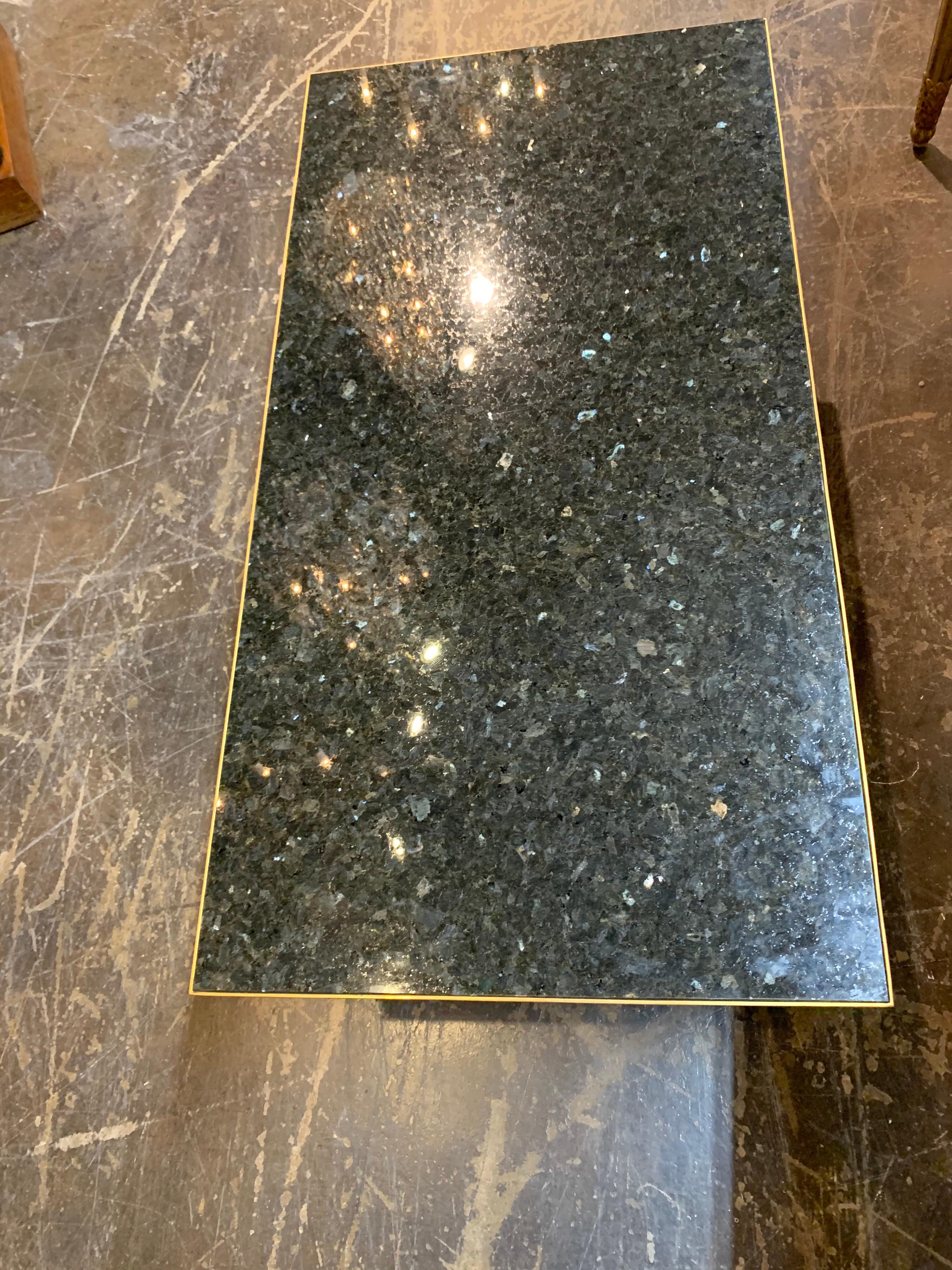 Jansen Style Midcentury Polished Steel and Bronze Low Table In Good Condition For Sale In Dallas, TX