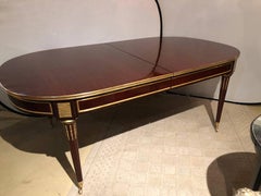 Louis XVI Maision Jansen Style Three-Leaf Mahogany Dining Table