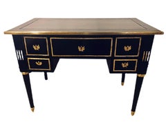Jansen Styled Ebonized Bronze-Mounted Writing Office Desk Louis XVI Fashioned
