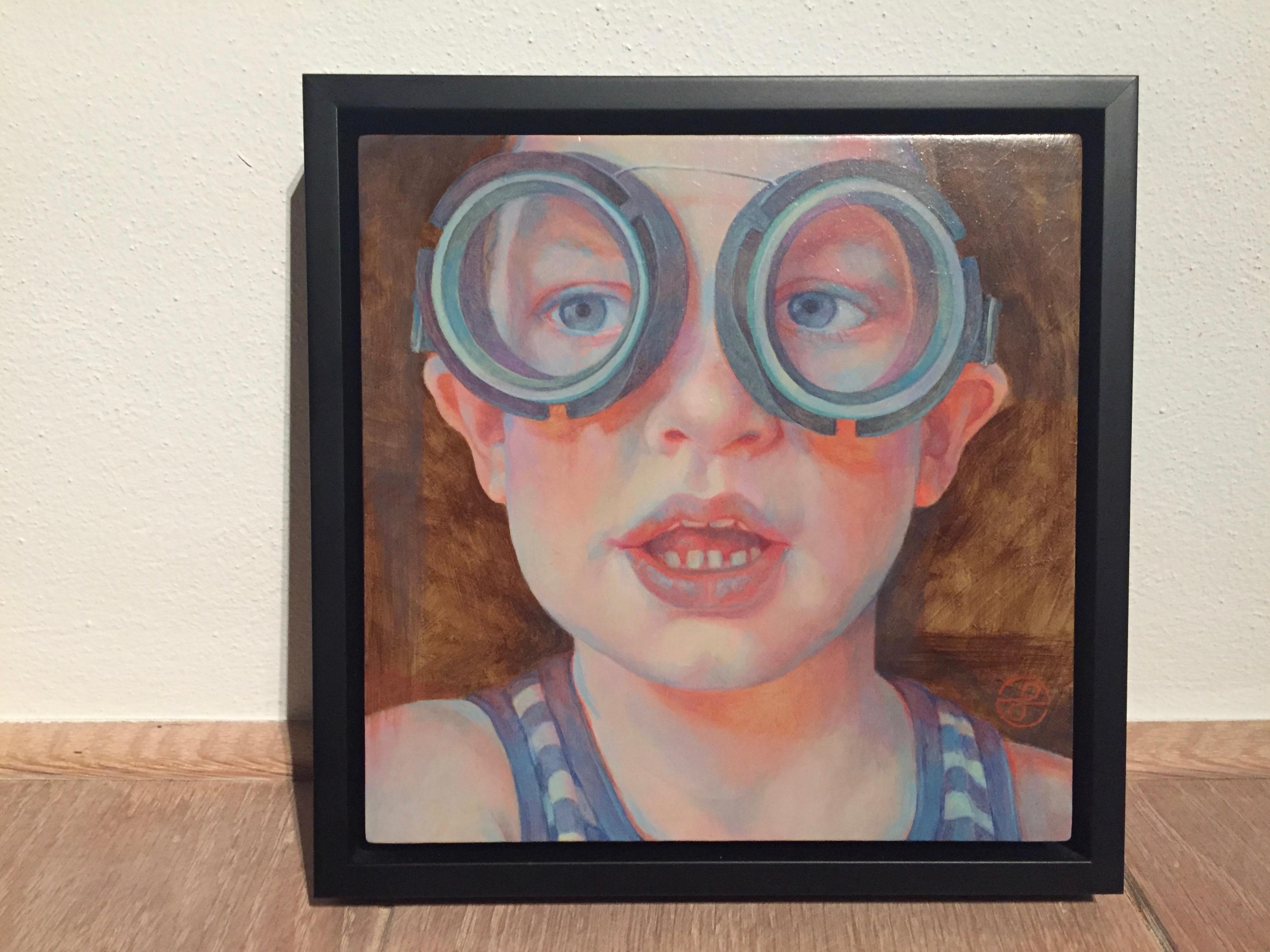 Diving Glasses I- 21st Century Contemporary Portrait Painting of a Boy 2