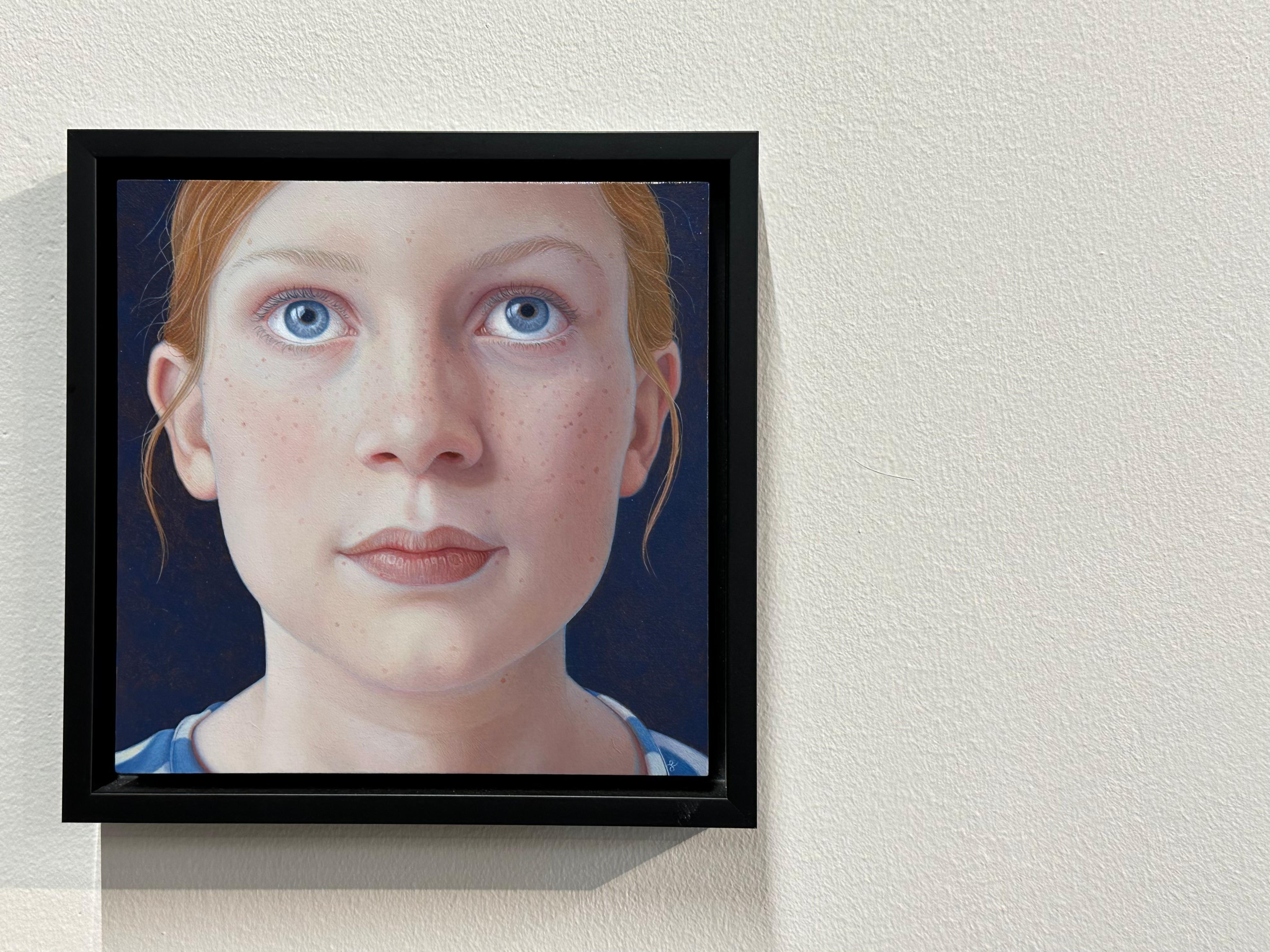 Imke- 21st Century Contemporary Portrait of a young Ginger Girl  - Painting by Jantina Peperkamp