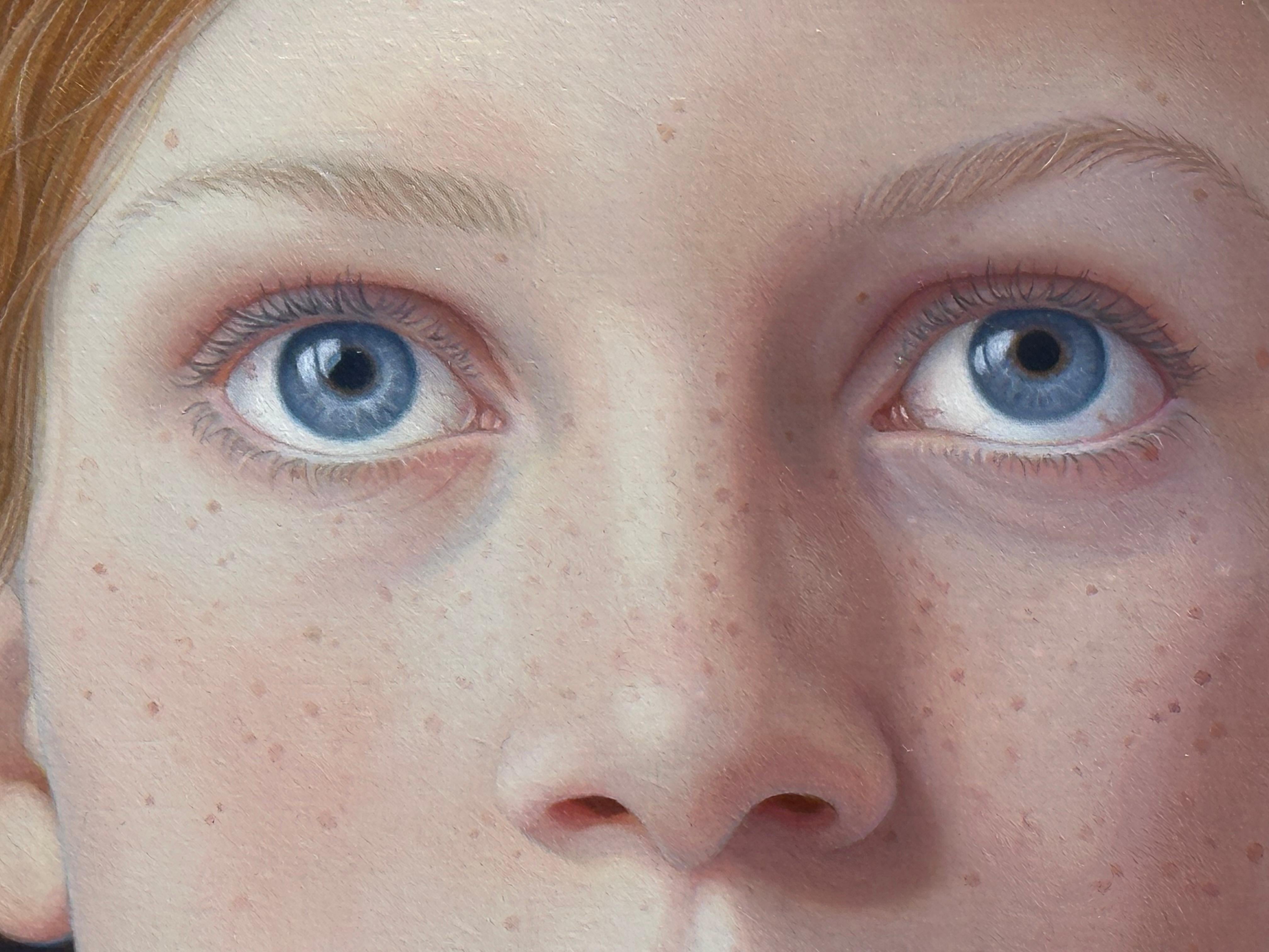Imke - Portrait contemporain du 21e siècle d'une jeune fille rousse  - Contemporain Painting par Jantina Peperkamp