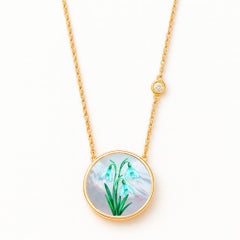 January birth month flower pendant - snowdrop flower pendant